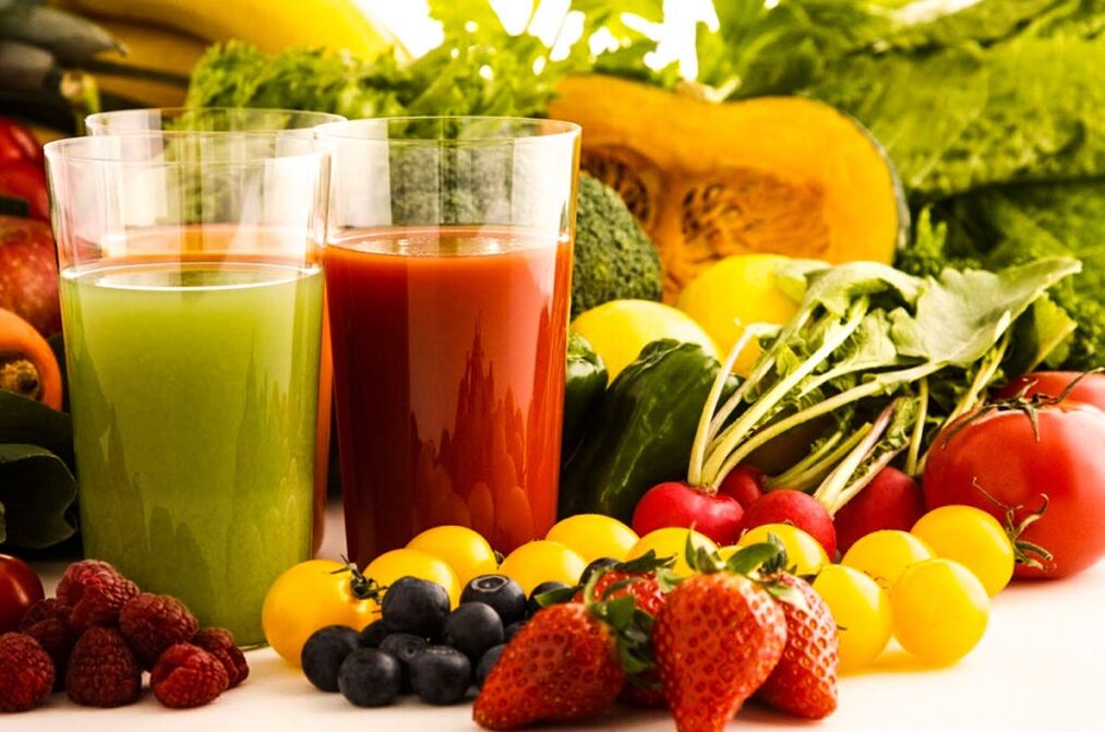 Jus de fruits et de légumes pour maigrir. 